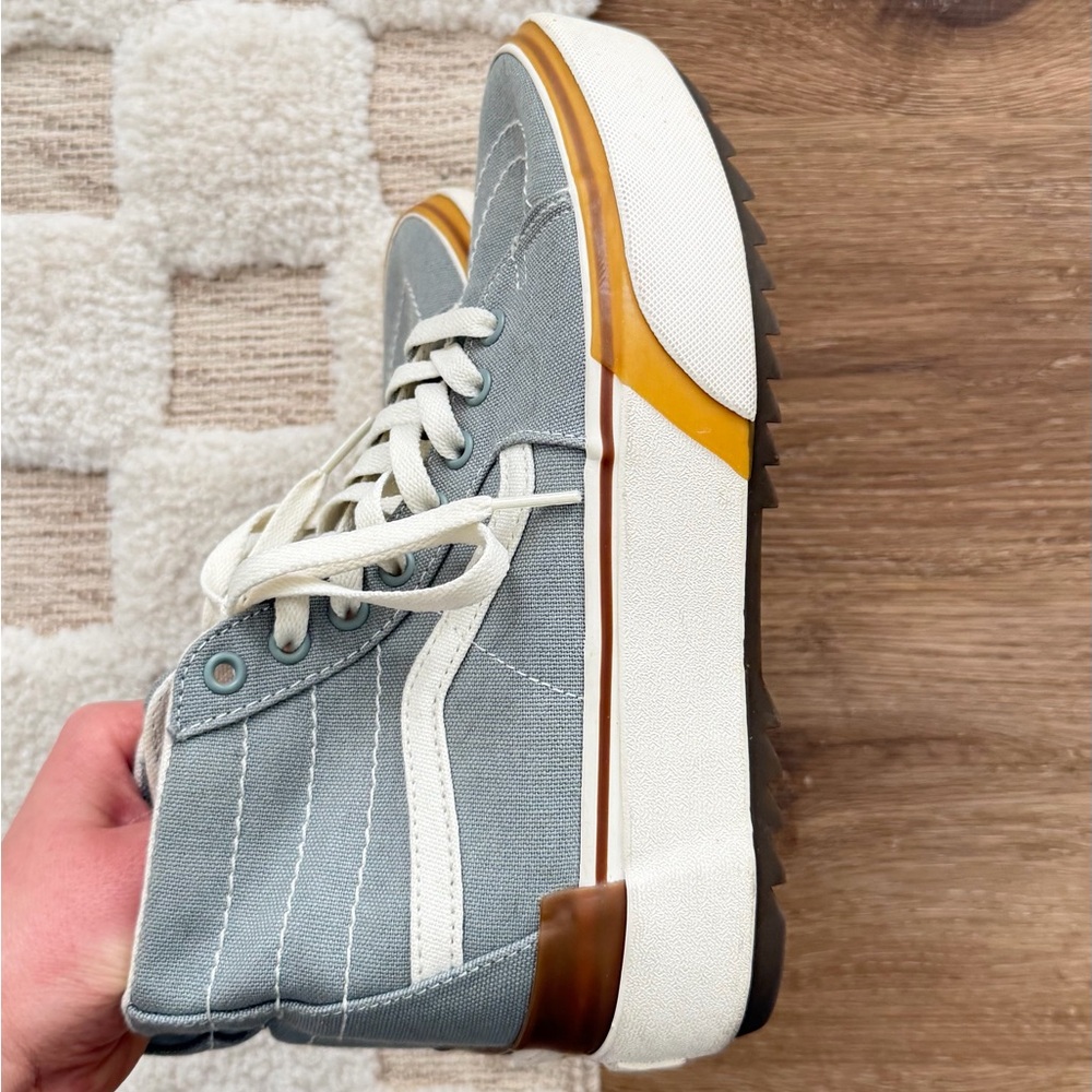 Vans Sk8-Hi Tapered Stacked Platform Sneakers in Green Milieu Gum - Picture 4 of 6